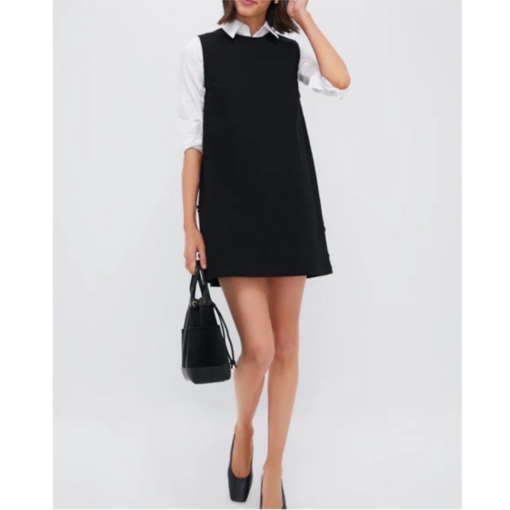 HYACINTH HOUSE Black Twill Button Bitsy Dress - Picture 7 of 13